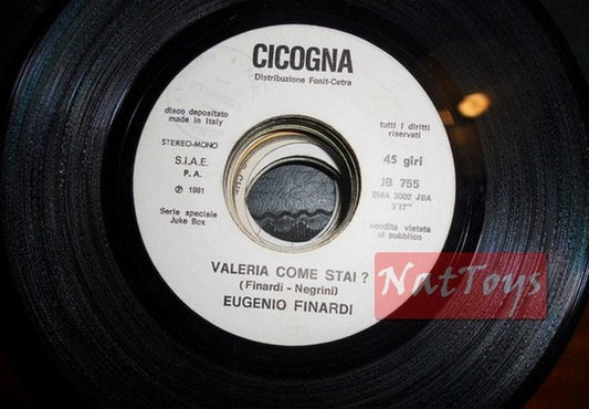 JUKE BOX 45 RPM Eugenio Finardi Valeria comment vas-tu ?/Nouveau Les Trolls Le serpent PROMO