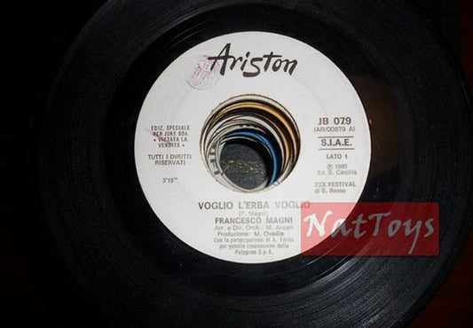 JUKE BOX 45 RPM F. Magni Je veux de l'herbe je veux/Gibson Brothers Que sera mi vida