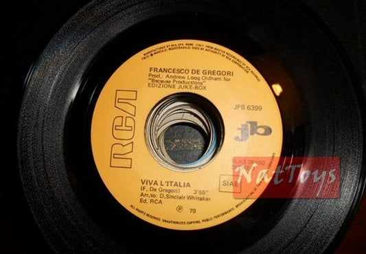 JUKE BOX 45 GIRI Francesco De Gregori Viva l'Italia/Ges— bambino 1979 EX PROMO