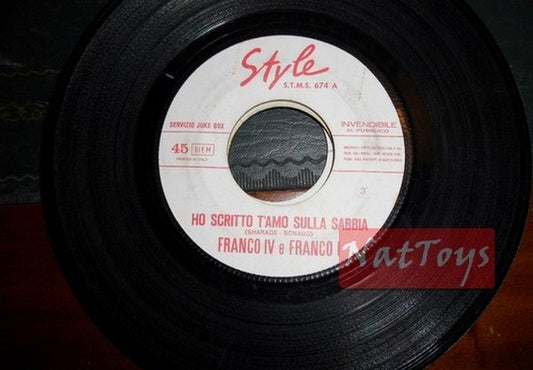 JUKE BOX 45 RPM Franco IV et Franco I J'ai écrit Je t'aime sur le sable/Silvia PROMO