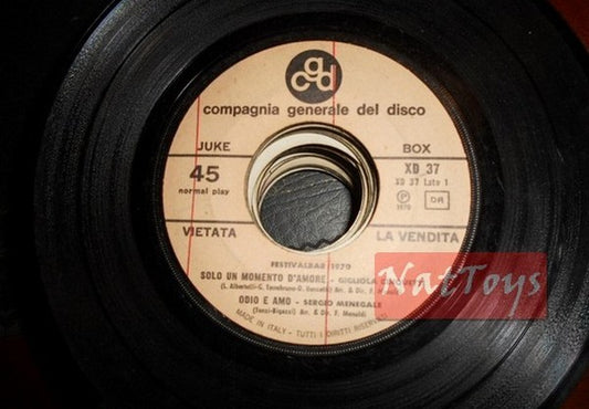 JUKE BOX 45 RPM G. Cincuetti Juste un instant d'amour/Les Califes Eau et savon