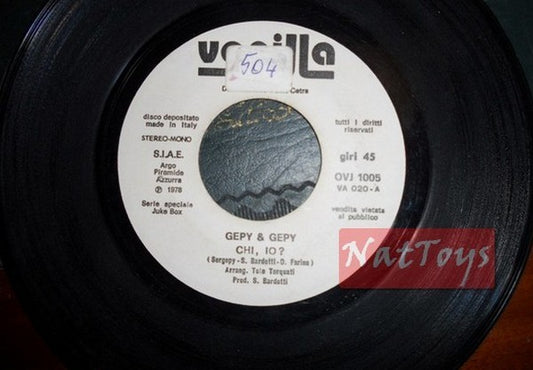 JUKE BOX 45 RPM Gepy &amp; Gepy Qui, moi ?/Ornella Vanoni Les amours infinies PROMO