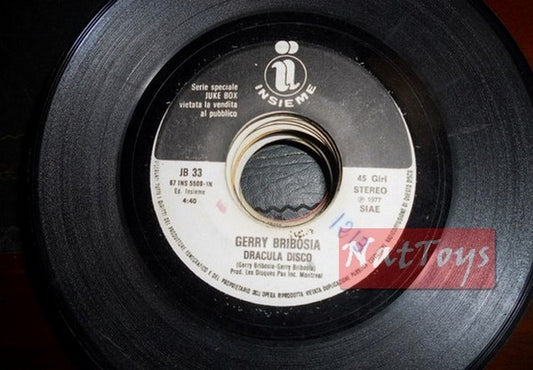 JUKE BOX 45 RPM Gerry Bribosia Dracula disco/Jairo Sogno (version ita) PROMO