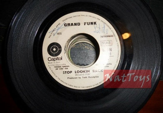 JUKE BOX 45 RPM Grand Funk Arrêtez de regarder en arrière/Marchez comme un homme 1973 PROMO