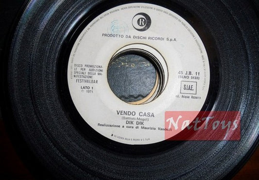 JUKE BOX 45 RPM I Dik Dik Sell house/Mungo Jerry Baby jump (Italie 1971) PROMO