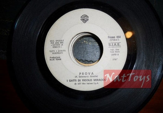 JUKE BOX 45 RPM I Gatti di Vicolo Miracoli Prova/Cerrone Supernature PROMO