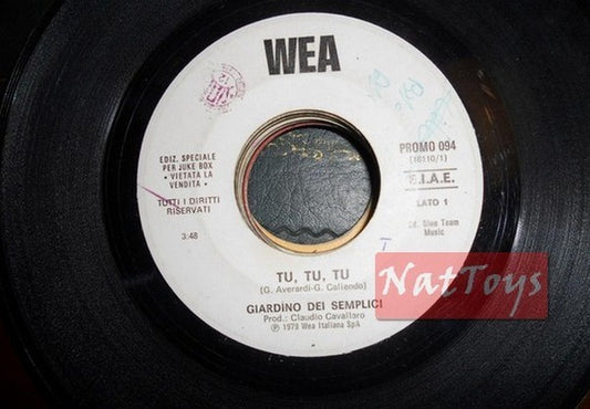 JUKE BOX 45 RPM Il Giardino dei Semplici Tu/Tubeway Army Are Friends électrique