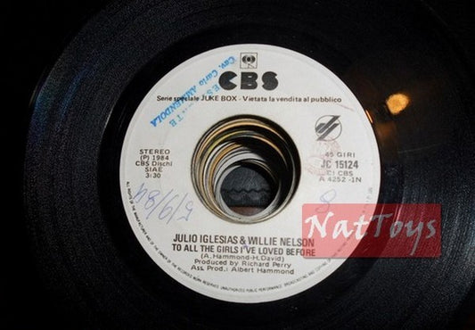 JUKE BOX 45 RPM J. Iglesias Nelson À toutes les filles/Diana Ross Vous toutes PROMO