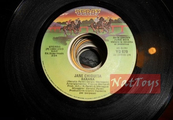 JUKE BOX 45 RPM Jane Chiquita Banana/Break Machine Break dance party 1984 PROMO