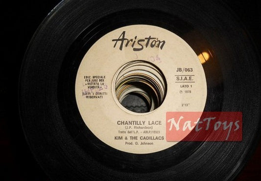 JUKE BOX 45 RPM Kim &amp; The Cadillacs Chantilly Lace/Reminiscing 1978 PROMO