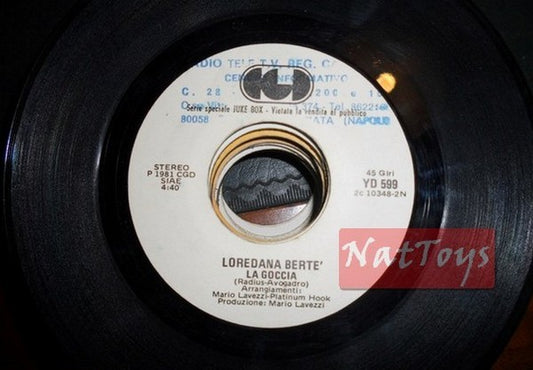 JUKE BOX 45 RPM Loredana BertŠ La drops/Barrabas Sur la route à nouveau 1981 PROMO