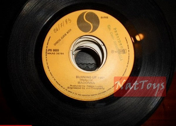 JUKE BOX 45 RPM Madonna Burning up/Jezzy Dee Get on up 1983 EX PROMO