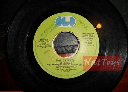 JUKE BOX 45 GIRI Mario Lavezzi Dolcissima/Indeep Buffalo Bill (1983) PROMO