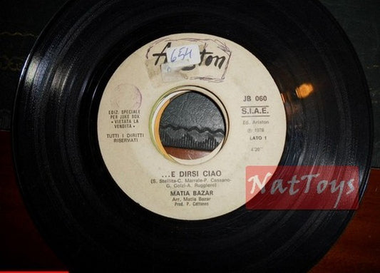 JUKE BOX 45 GIRI Matia Bazar ...E dirsi ciao/Roberto Carrino N addore e castagna