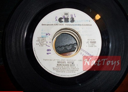JUKE BOX 45 GIRI Miguel BosŠ Non siamo soli/Ad Visser & Sahuleka Giddyap a gogo
