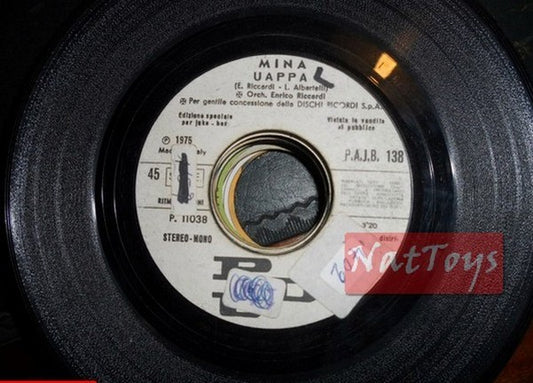 JUKE BOX 45 GIRI Mina Uappa/Mario Guarnera Adriana (Italy 1975) PROMO