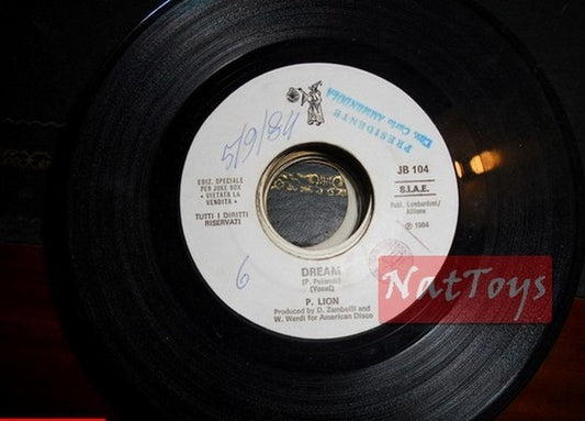 JUKE BOX 45 RPM P. Lion Dream (Italie 1984, Disco Magic JB 104) - VG PROMO