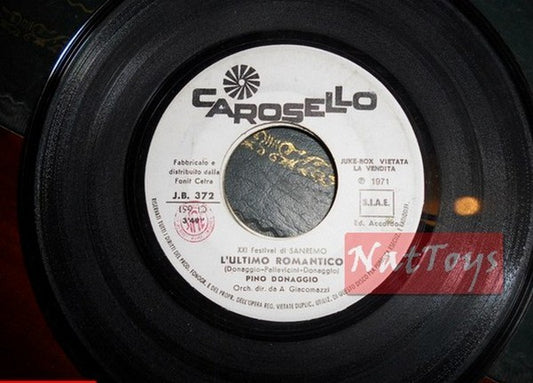 JUKE BOX 45 RPM Pino Donaggio Le dernier romantique/Aguaviva 13, l'histoire d'aujourd'hui EX