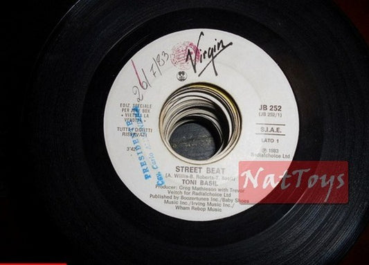 JUKE BOX 45 RPM Toni Basil Street beat/I-Level Minefield (1983, Virgin) PROMO