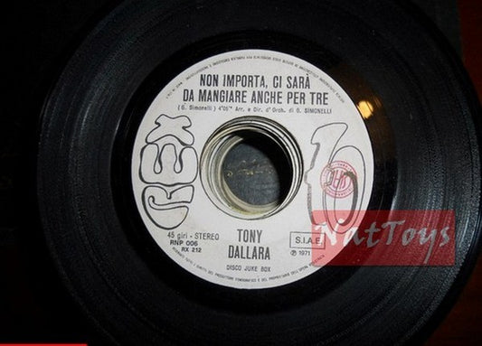 JUKE BOX 45 RPM Tony Dallara It doesn't matter/Maria Luisa don't give yourself to him 1971 PROMO