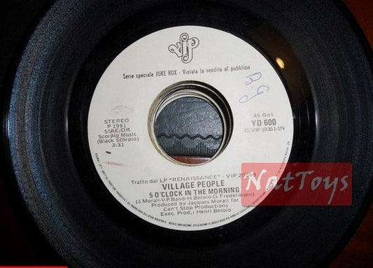 JUKE BOX 45 RPM Village People 5 o'clock in the morning/Electronica The dance