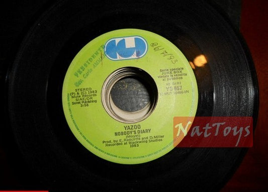 JUKE BOX 45 RPM Yazoo Nobody's diary/Eugenio Bennato Original fruit EX PROMO