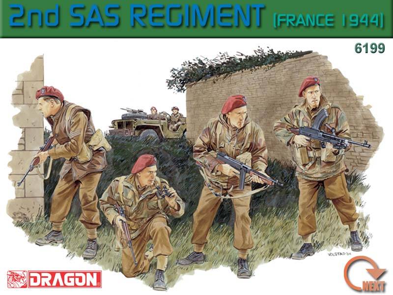KIT DE MONTAGE À L'ÉCHELLE COMPATIBLE AVEC LE 2ème RÉGIMENT SAS (FRANCE 1944) KIT 1:35 DRAGON D6199