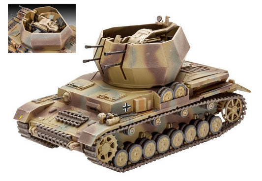 KIT DE MONTAGE À L'ÉCHELLE COMPATIBLE AVEC AA TANK IV "WIRBELWIND" (2 cm FLAK 38) KIT 1:72 REVELL RV03267