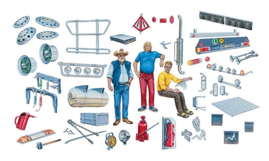 KIT DA MONTARE IN SCALA COMPATIBILE CON ACCESSORI TRUCK KIT 1:24 ITALERI IT0720