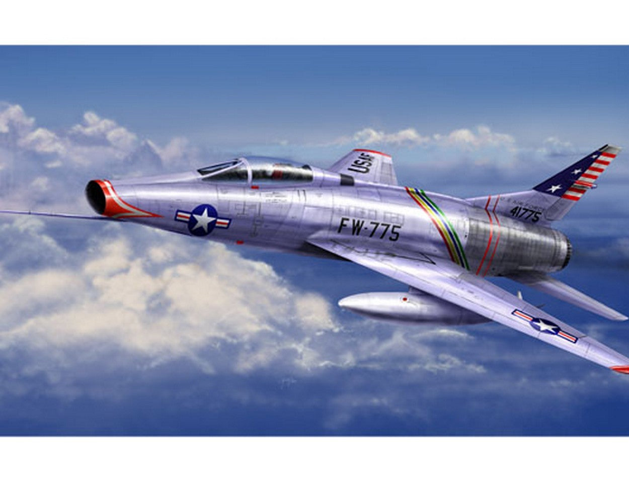 KIT DE MONTAGE À L'ÉCHELLE COMPATIBLE AVEC LE KIT AVION SUPER SABRE F 100 C 1:72 TRUMPETER TP1648