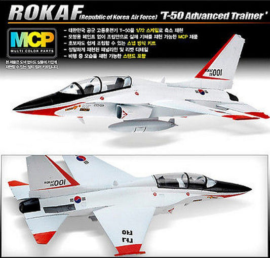 KIT D'ASSEMBLAGE À L'ÉCHELLE COMPATIBLE AVEC LE KIT D'ENTRAÎNEMENT AVANCÉ ROKAF T-50 1:72 ACADEMY ACD12519 AVION