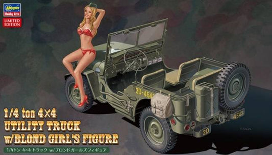 KIT À ASSEMBLER À L'ÉCHELLE COMPATIBLE AVEC CAMION UTILITAIRE AMÉRICAIN 1/4 T. 4x4 A/FIGURE KIT 1:24 HASEGAWA HA52249