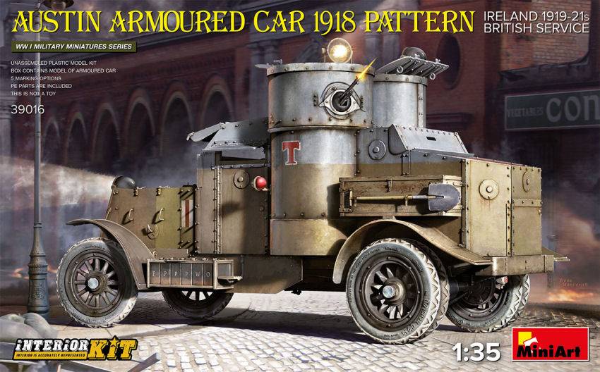 KIT DA MONTARE IN SCALA COMPATIBILE CON AUSTIN ARMOUR.CAR 1918 PATTERN IRELAND 1919-21 INTERIOR KIT 1:35 MINIART MIN39016
