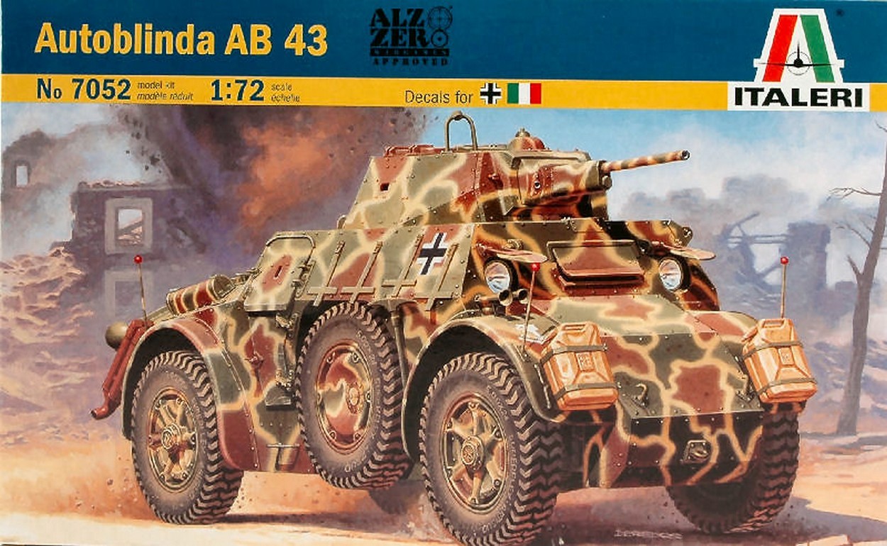 KIT À ASSEMBLER À L'ÉCHELLE COMPATIBLE AVEC KIT VOITURE BLINDÉE AB 43 1:72 ITALERI IT7052