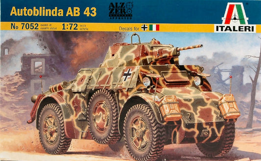 KIT À ASSEMBLER À L'ÉCHELLE COMPATIBLE AVEC KIT VOITURE BLINDÉE AB 43 1:72 ITALERI IT7052
