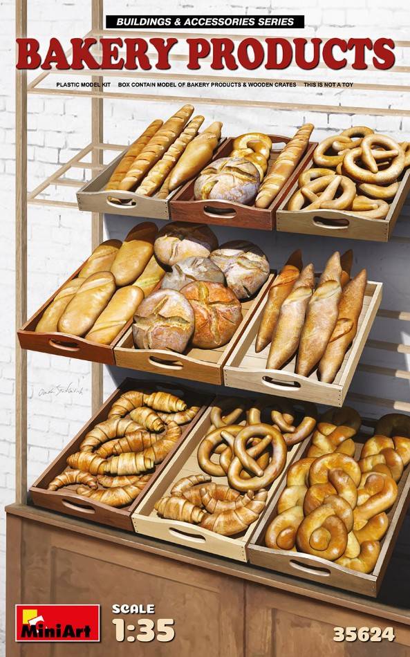 KIT DE MONTAGE À L'ÉCHELLE COMPATIBLE AVEC LE KIT DE PRODUITS DE BOULANGERIE 1:35 MINIART MIN35624