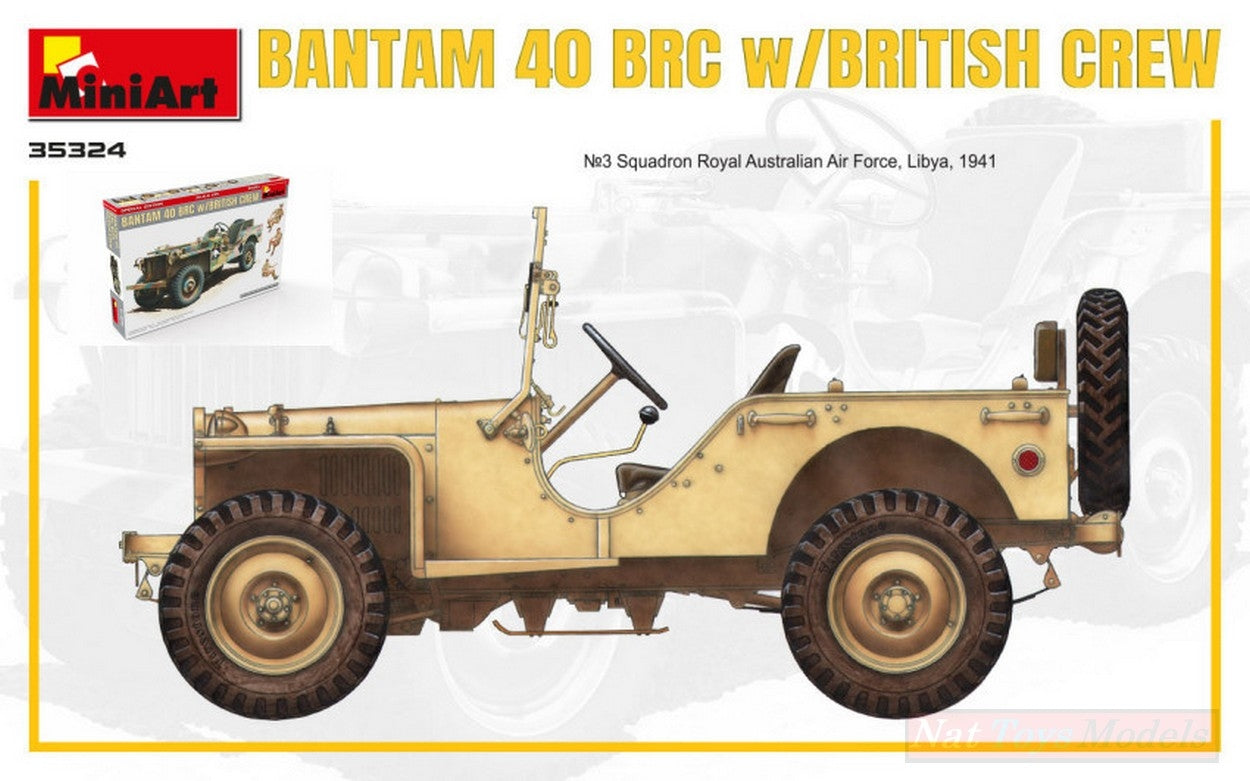 KIT D'ASSEMBLAGE À L'ÉCHELLE COMPATIBLE AVEC BANTAM 40 BRC AVEC KIT D'ÉQUIPAGE BRITANNIQUE 1:35 MINIART MIN35324