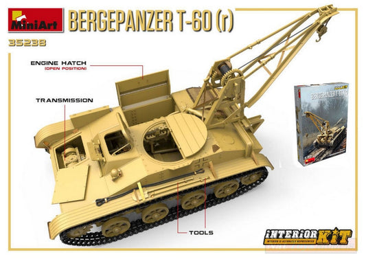 KIT DA MONTARE IN SCALA COMPATIBILE CON BERGEPANZER T-60 (R) INTERIOR KIT 1:35 MINIART MIN35238