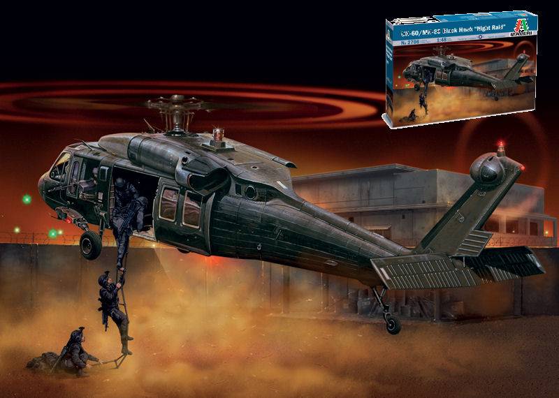 KIT DE MONTAGE À L'ÉCHELLE COMPATIBLE AVEC LE KIT BLACK HAWK NIGHT RAID 1:48 ITALERI IT2706