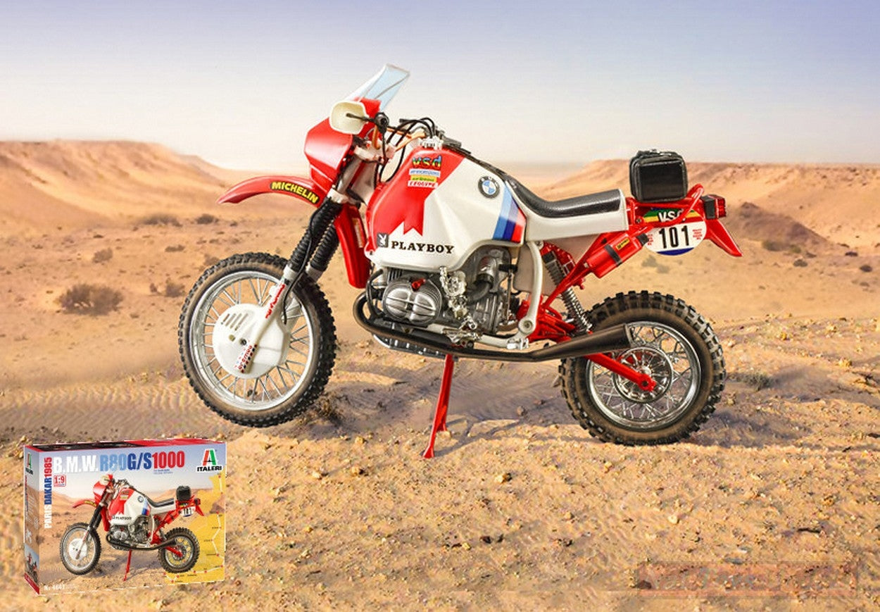 SCALE ASSEMBLY KIT COMPATIBLE WITH BMW 1000 DAKAR 1985 PARIS-DAKAR VERSION KIT 1:9 ITALERI IT4641