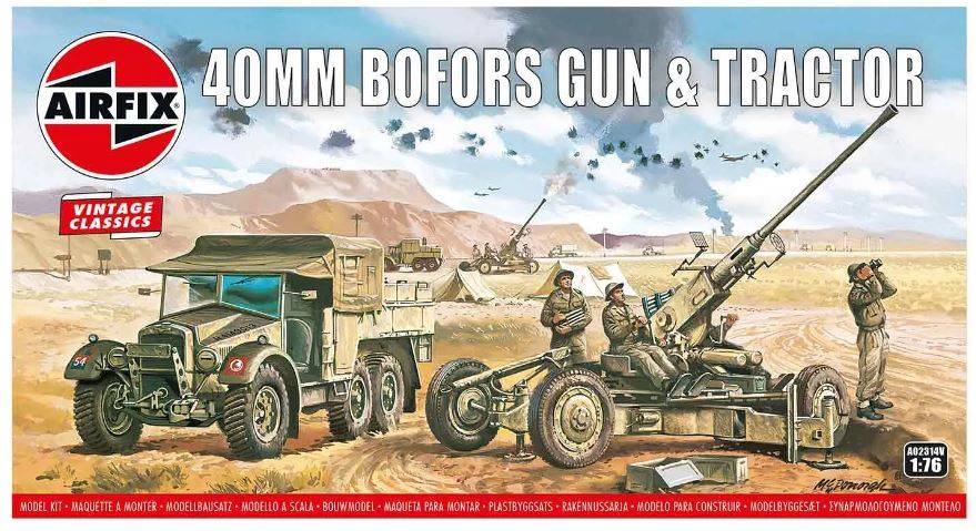 KIT DA MONTARE IN SCALA COMPATIBILE CON BOFORS 40mm GUN & TRACTOR KIT 1:76 AIRFIX A02314V