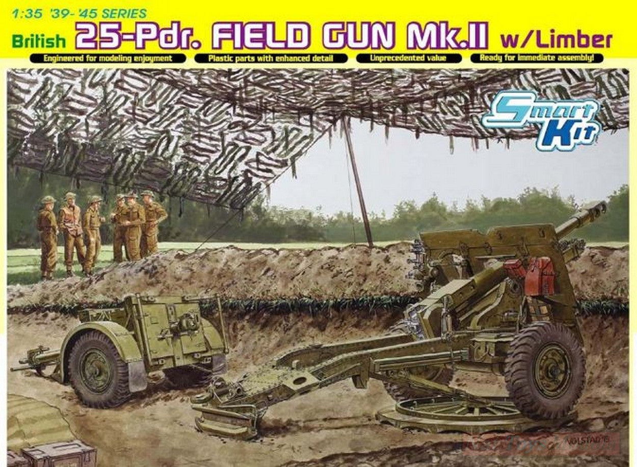 KIT DE MONTAGE À L'ÉCHELLE COMPATIBLE AVEC LE KIT BRITANNIQUE 25 PDR FIELD GUN MK.II 1:35 DRAGON D6774