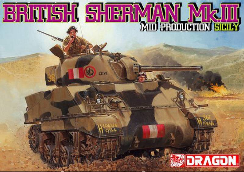 SCALE ASSEMBLY KIT COMPATIBLE WITH BRITISH SHERMAN MK.III MID PRODUCTION SICILY 1943 KIT 1:35 DRAGON D6231