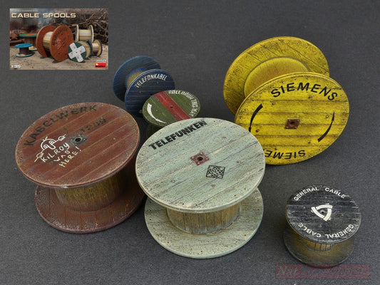 KIT À ASSEMBLER À L'ÉCHELLE COMPATIBLE AVEC LES BOBINES DE CÂBLES KIT 1:35 MINIART MIN35583