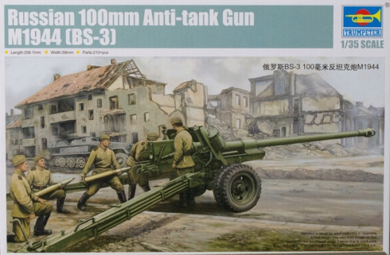 KIT DA MONTARE IN SCALA COMPATIBILE CON CANNONE RUSSIAN 100 mm ANTI TANK GUN M1944 BS-3 KIT 1:35 TRUMPETER TP2331