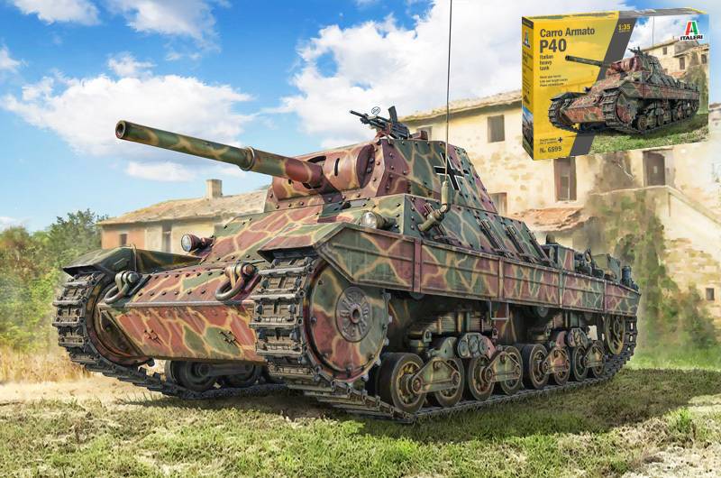 KIT DA MONTARE IN SCALA COMPATIBILE CON CARRO ARMATO PESANTE P40 ANSALDO 1943-44 KIT 1:35 ITALERI IT6599