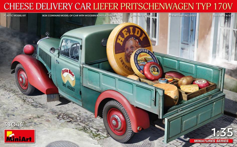 KIT DA MONTARE IN SCALA COMPATIBILE CON CHEESE DELIVERY CAR LIEFER PRITSCHENWAGEN TYP 170V KIT 1:35 MINIART MIN38046