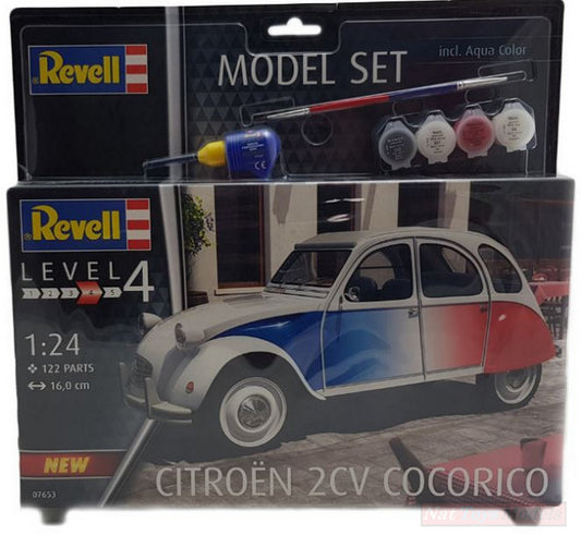 KIT DA MONTARE IN SCALA COMPATIBILE CON CITROEN 2 CV COCORICO MODEL SET KIT 1:24 REVELL RV67653