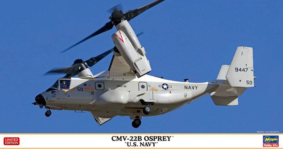 KIT DE MONTAGE À L'ÉCHELLE COMPATIBLE AVEC LE KIT CMV-22B OSPREY USNAVY 1:72 HASEGAWA HA02410