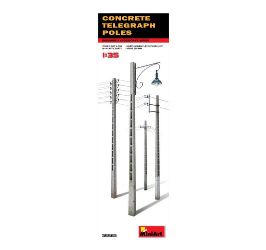 KIT TO ASSEMBLE IN SCALE COMPATIBLE WITH CONCRETE TELEGRAPH POLES KIT 1:35 MINIART MIN35563